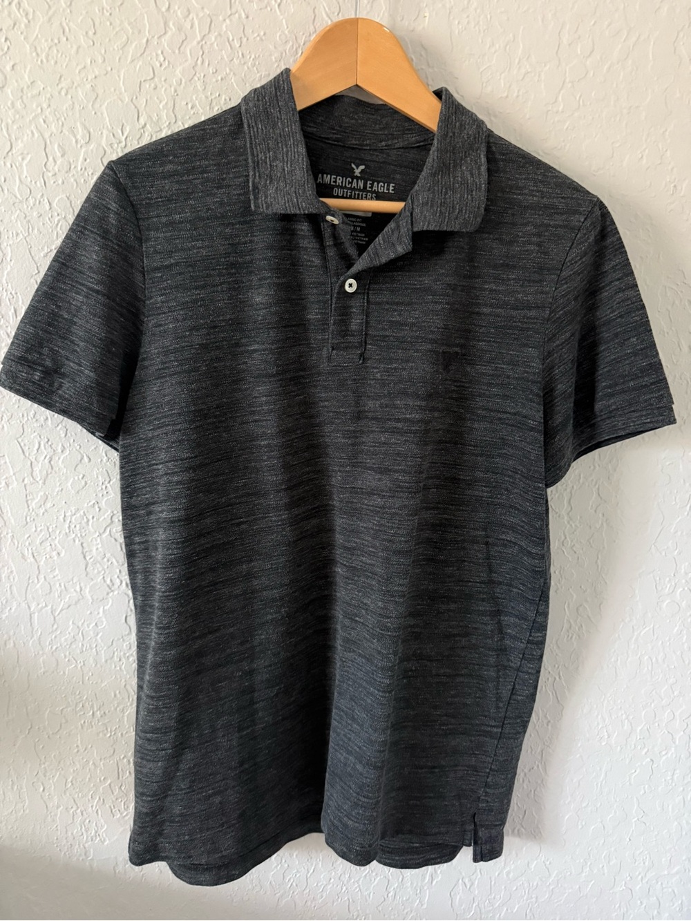 American Eagle Outfitters Men’s Charcoal Heather Polo